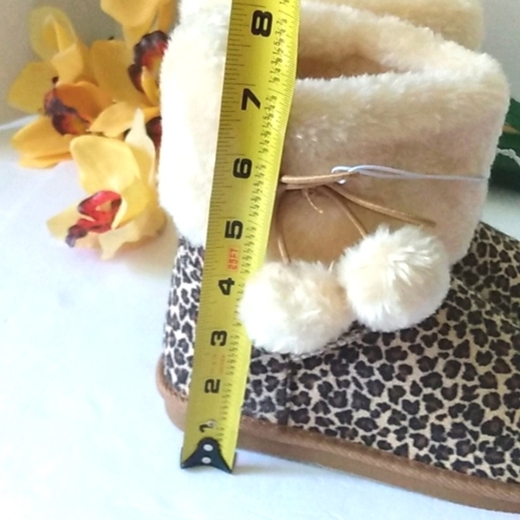 US SPORT GIRLS LEOPARD FAUX FUR  ANKLE BOOTIES SIZE 1 NWOT - Picture 11 of 11